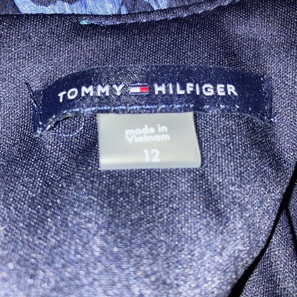 Blue and Black Floral Shift Dress ON SALE - Picture 2 of 7